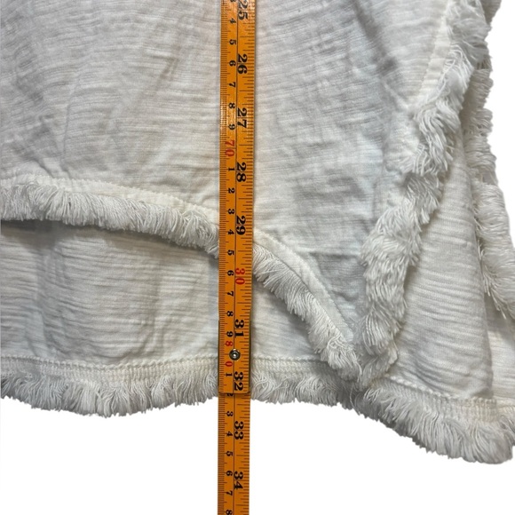 Umgee Cotton White Fringe Short Sleeve Tunic Top Size M - Picture 9 of 9